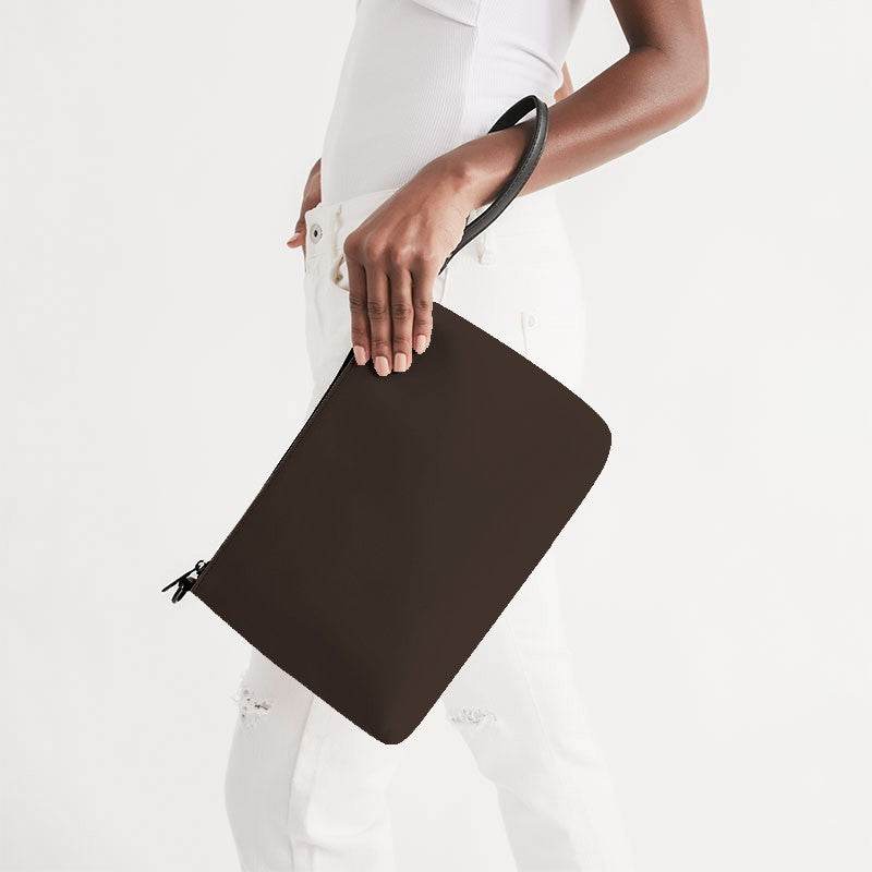 Dark Neutral Orange Zip Pouch (OR2-NE-DA) - Side Holding