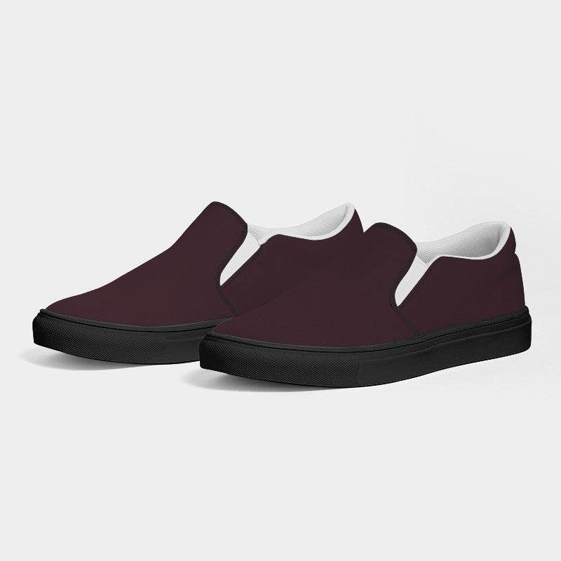 Dark Neutral Pink Women's Slip-On Canvas Sneakers (PI-NE-DA) - Side 3