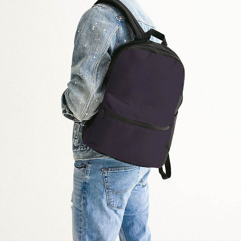 Dark Neutral Purple Canvas Backpack (MPU2-NE-DA) - Man Back CloseUp