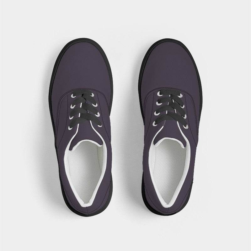 Dark Neutral Purple Men's Canvas Sneakers (MPU2-NE-DA) - Top
