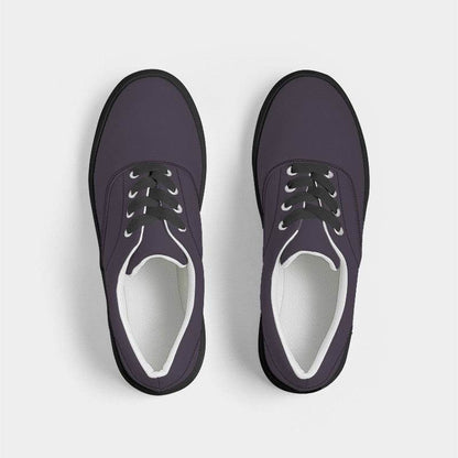 Dark Neutral Purple Men's Canvas Sneakers (MPU2-NE-DA) - Top