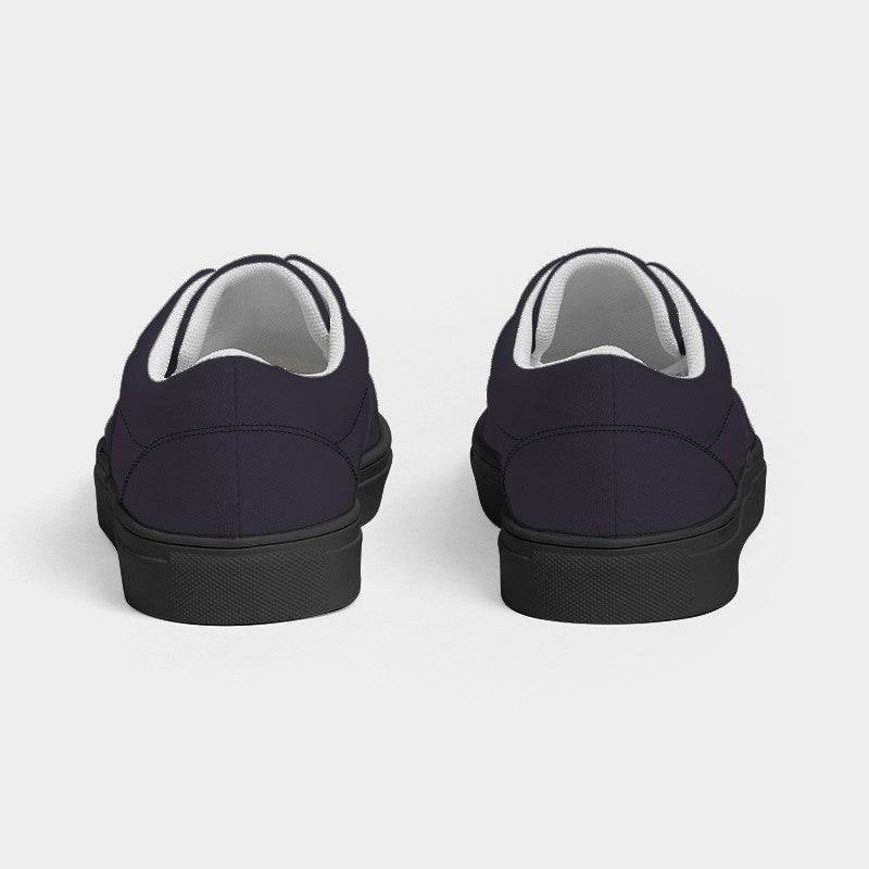 Dark Neutral Purple Men's Canvas Sneakers (PU-NE-DA) - Back