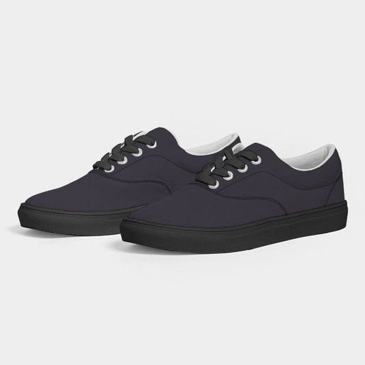 Dark Neutral Purple Men's Canvas Sneakers (PU-NE-DA) - Side 3