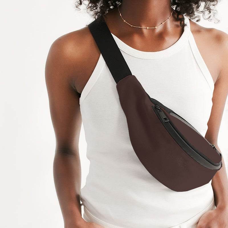 Dark Neutral Red Belt Bag (R-NE-DA) - Woman Front CloseUp