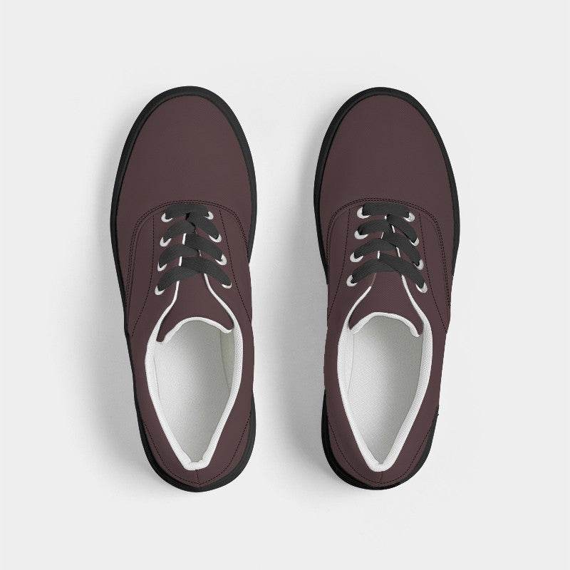 Dark Neutral Red Men's Canvas Sneakers (RPI2-NE-DA) - Top