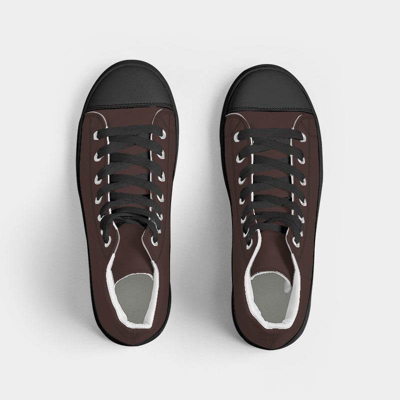 Dark Neutral Red Men's High-Top Canvas Sneakers (R-NE-DA) - Top