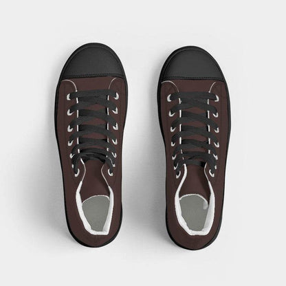 Dark Neutral Red Men's High-Top Canvas Sneakers (R-NE-DA) - Top