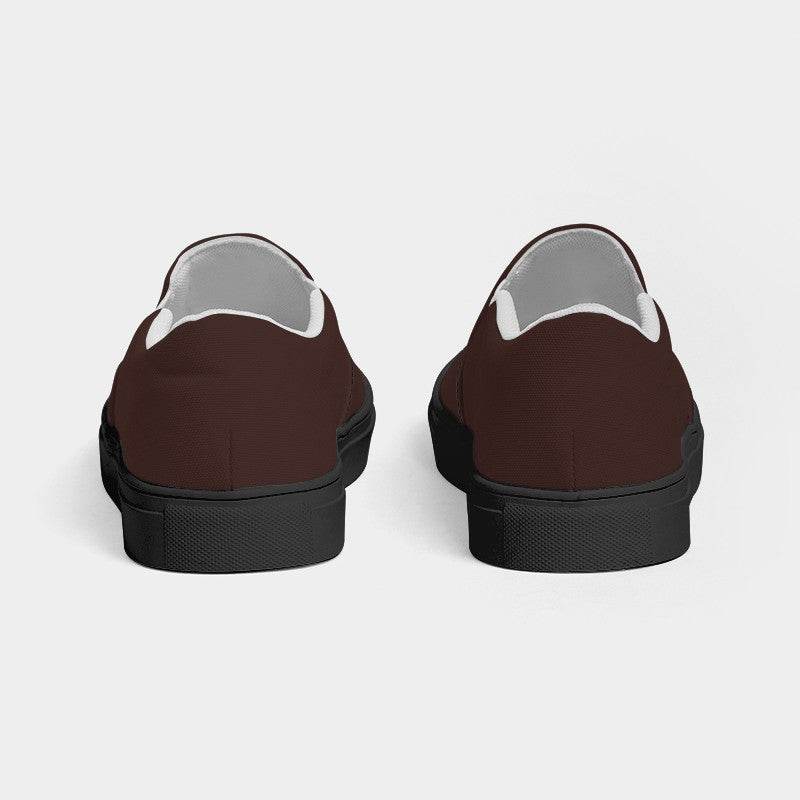 Dark Neutral Red Men's Slip-On Canvas Sneakers (R-NE-DA) - Back