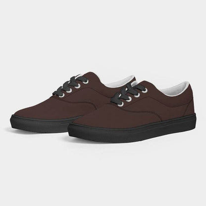 Dark Neutral Red Women's Canvas Sneakers (R-NE-DA) - Side 3