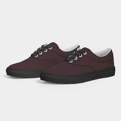 Dark Neutral Red Women's Canvas Sneakers (RPI2-NE-DA) - Side 3