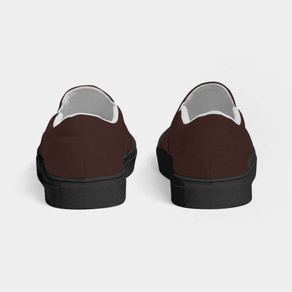 Dark Neutral Red Women's Slip-On Canvas Sneakers (R-NE-DA) - Back