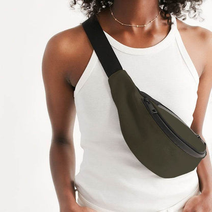 Dark Neutral Yellow Belt Bag (Y-NE-DA) - Woman Front CloseUp