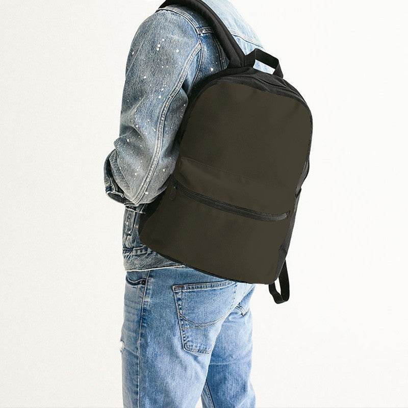 Dark Neutral Yellow Canvas Backpack (Y-NE-DA) - Man Back CloseUp