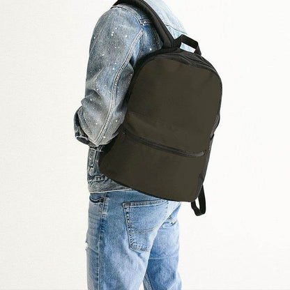 Dark Neutral Yellow Canvas Backpack (Y-NE-DA) - Man Back CloseUp