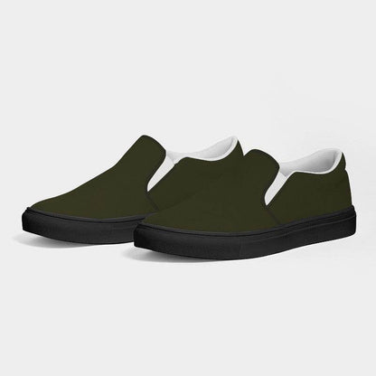 Dark Neutral Yellow Women's Slip-On Canvas Sneakers (LY2-NE-DA) - Side 3