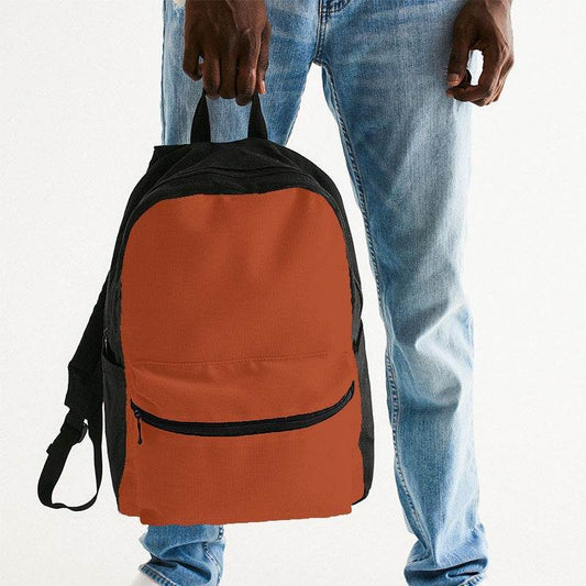 Dark Orange Canvas Backpack (OR3-CL-DE) - Man Holding