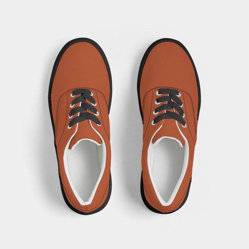 Dark Orange Men's Canvas Sneakers (OR3-CL-DE) - Top