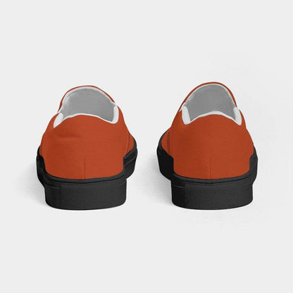 Dark Orange Women's Slip-On Canvas Sneakers (OR3-CL-DE) - Back