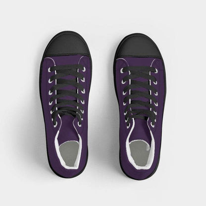 Dark Purple Men's High-Top Canvas Sneakers (MPU2-MU-DA) - Top