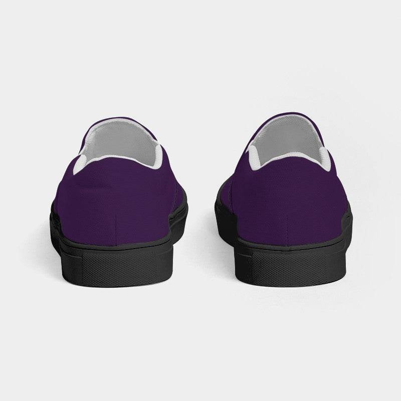 Dark Purple Women's Slip-On Canvas Sneakers (MPU2-MU-DA) - Back
