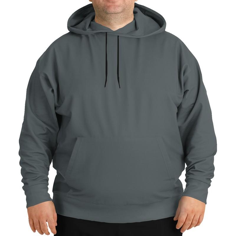 Dark Shaded Blue-Green Gray Hoodie (C10M0Y5K80) - Man Front PLUS