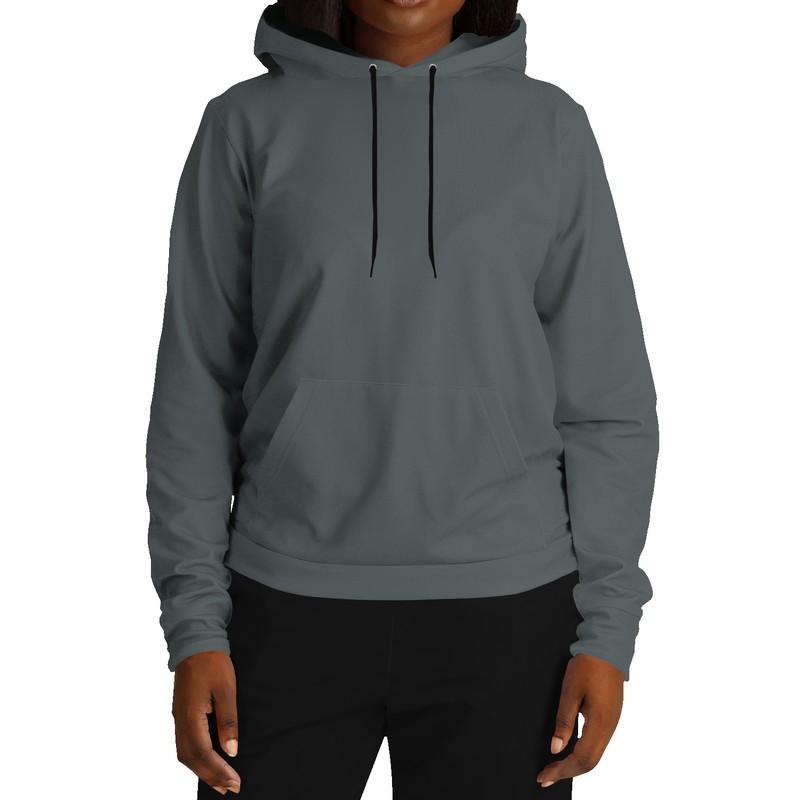 Dark Shaded Blue-Green Gray Hoodie (C10M0Y5K80) - Woman Front