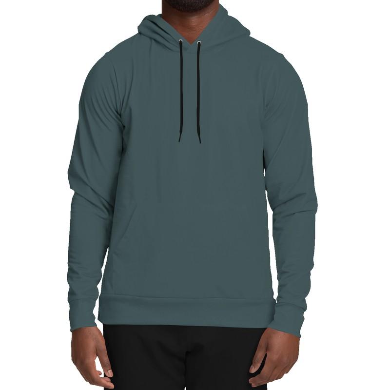 Dark Shaded Blue-Green Gray Hoodie (C30M0Y15K80) - Man Front