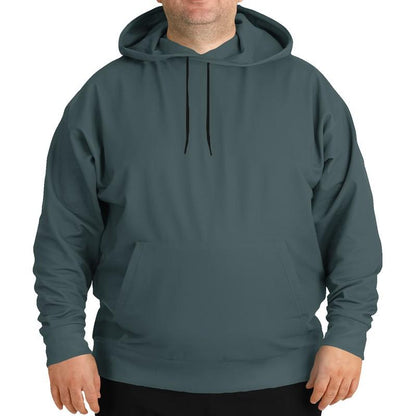 Dark Shaded Blue-Green Gray Hoodie (C30M0Y15K80) - Man Front PLUS