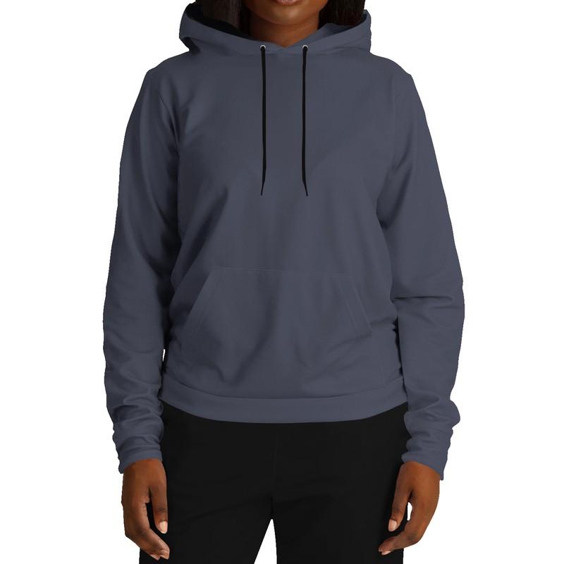 Dark Shaded Blue Gray Hoodie (C30M22Y0K80) - Woman Front