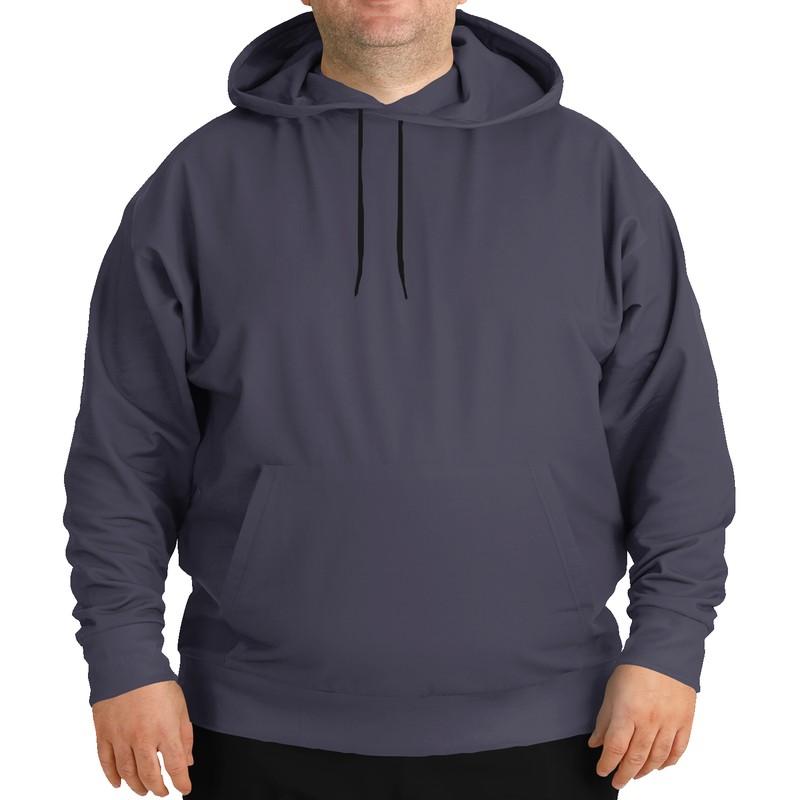 Dark Shaded Blue Gray Hoodie (C30M30Y0K80) - Man Front PLUS