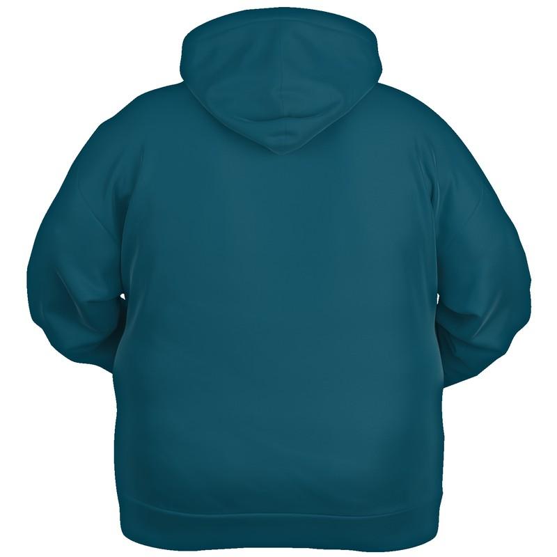 Dark Shaded Cyan Hoodie (C60M0Y0K80) - Ghost Back PLUS