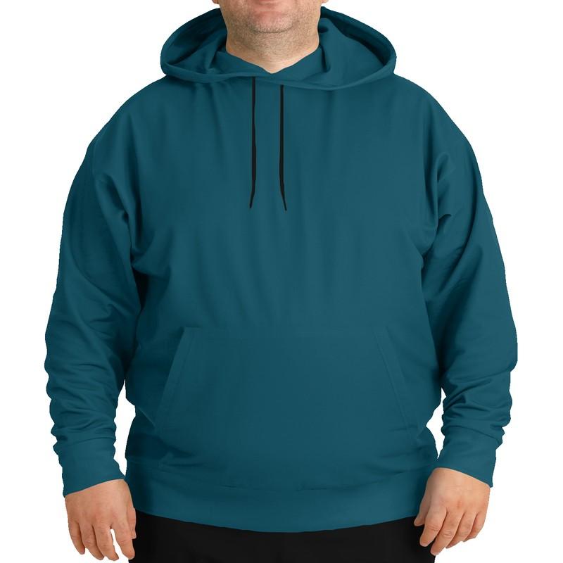 Dark Shaded Cyan Hoodie (C60M0Y0K80) - Man Front PLUS