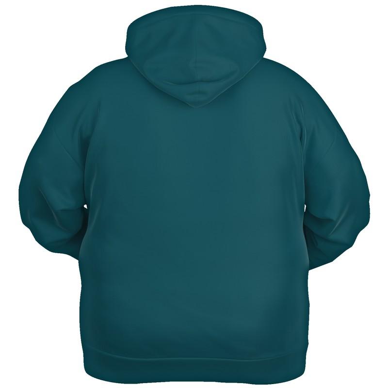 Dark Shaded Cyan Hoodie (C60M0Y15K80) - Ghost Back PLUS