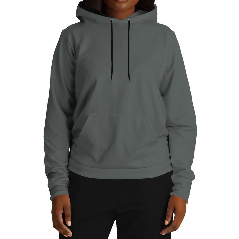 Dark Shaded Green Gray Hoodie (C10M0Y10K80) - Woman Front