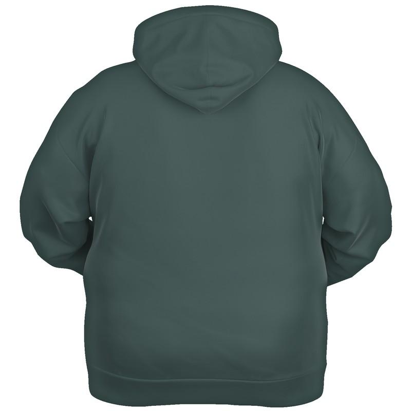 Dark Shaded Green Gray Hoodie (C30M0Y22K80) - Ghost Back PLUS