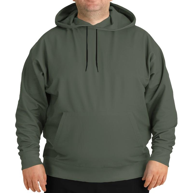 Dark Shaded Warm Green Gray Hoodie (C15M0Y30K80) - Man Front PLUS