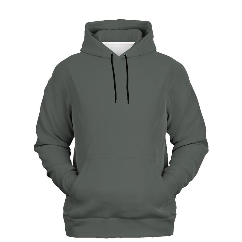 Dark Shaded Warm Green Gray Hoodie (C5M0Y10K80) - Ghost Front