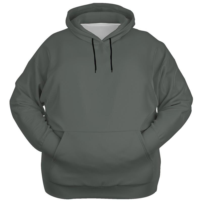 Dark Shaded Warm Green Gray Hoodie (C5M0Y10K80) - Ghost Front PLUS