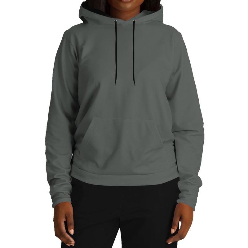 Dark Shaded Warm Green Gray Hoodie (C5M0Y10K80) - Woman Front