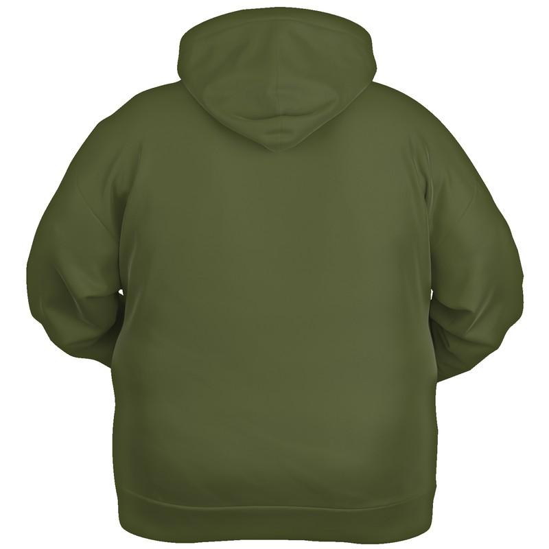 Dark Shaded Warm Green Hoodie (C15M0Y60K80) - Ghost Back PLUS