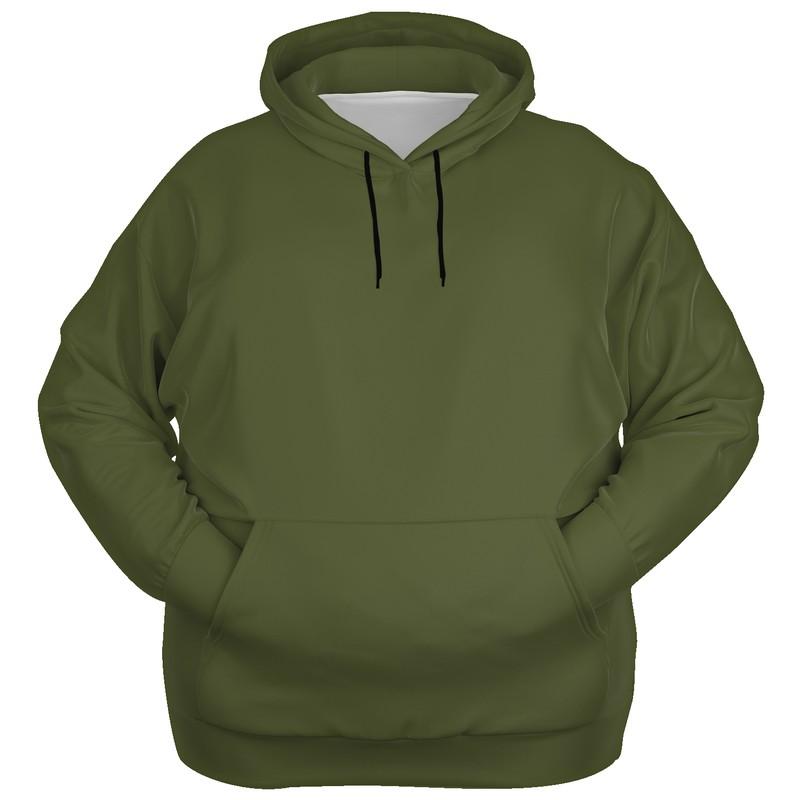 Dark Shaded Warm Green Hoodie (C15M0Y60K80) - Ghost Front PLUS