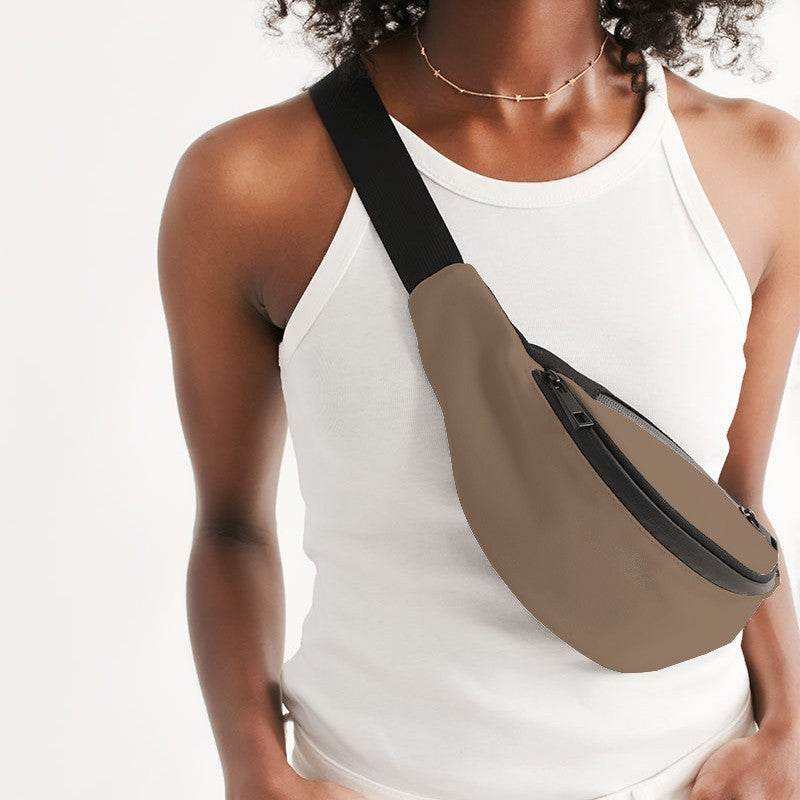 Dark Tan Belt Bag (O-FM-ME) - Woman Front CloseUp