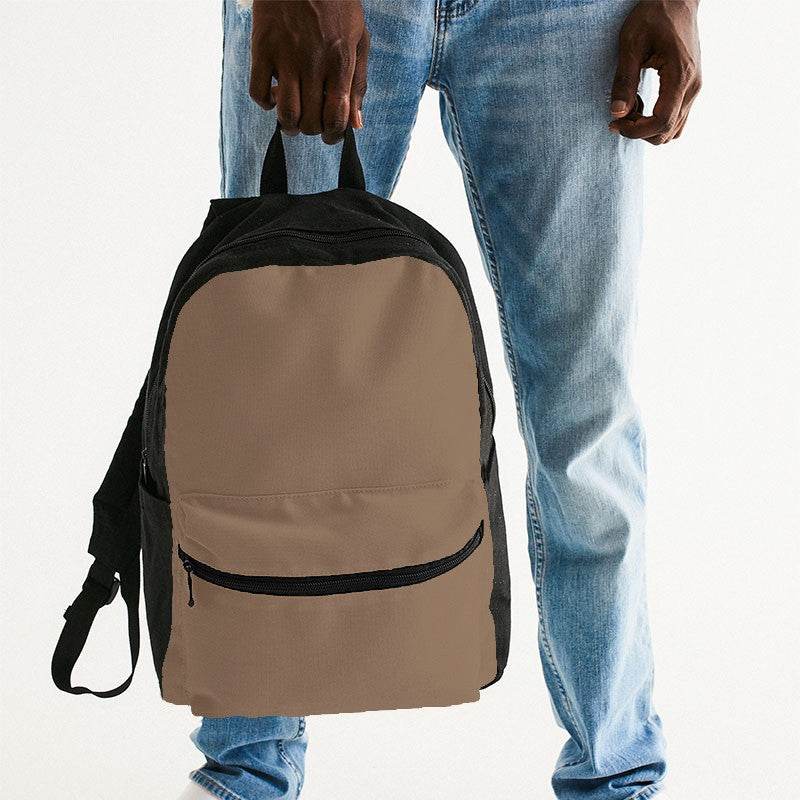 Dark Tan Canvas Backpack (O-FM-ME) - Man Holding