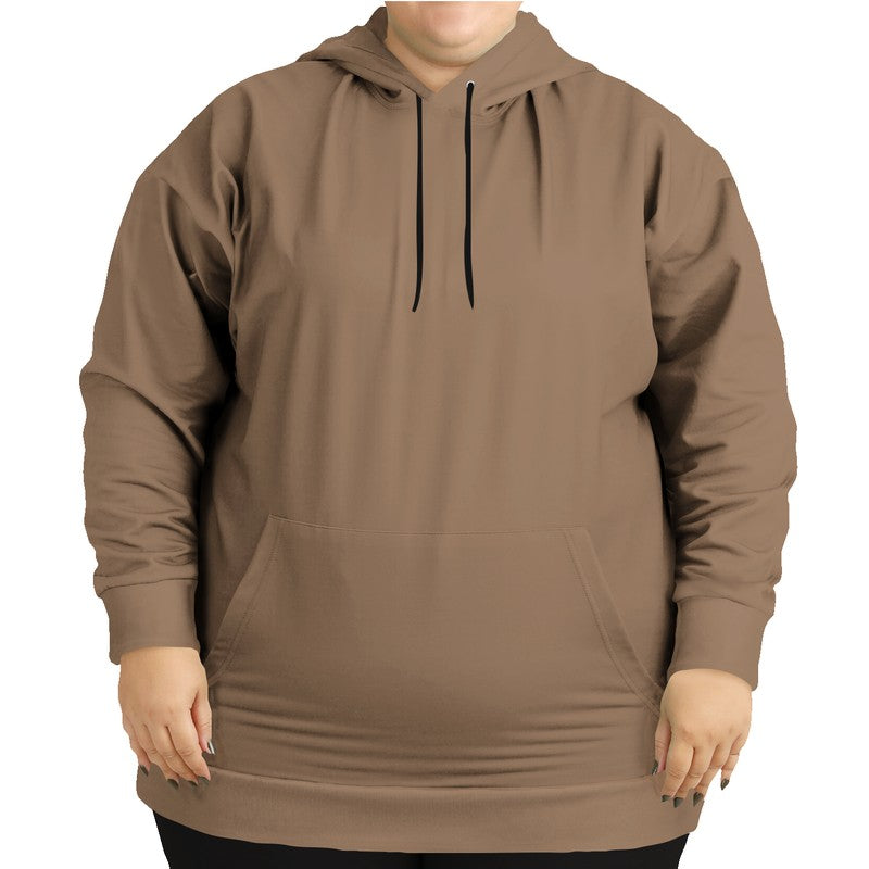 Dark Tan Hoodie PLUS (O-FM-ME) - Woman Front PLUS