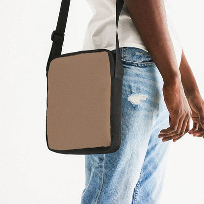 Dark Tan Messenger Pouch (O-FM-ME) - Man Side CloseUp