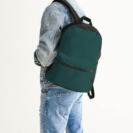 Dark Teal Canvas Backpack (CBG2-MU-DE) - Man Back CloseUp
