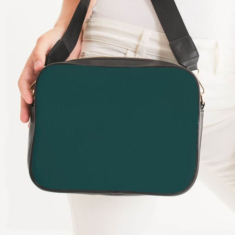 Dark Teal Crossbody Bag (CBG2-MU-DE) - Woman Front CloseUp
