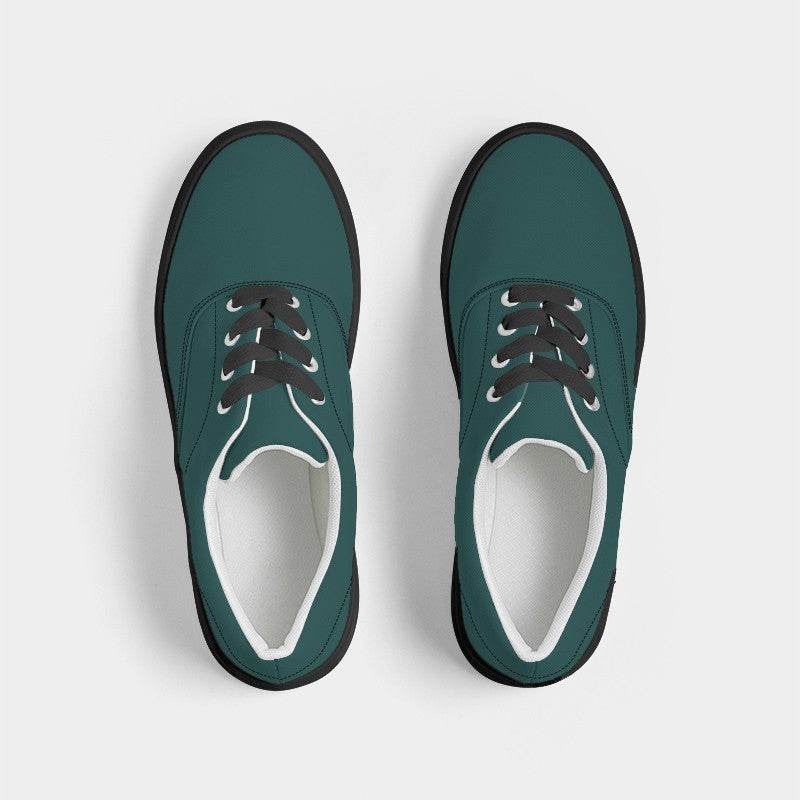 Dark Teal Men's Canvas Sneakers (CBG2-MU-DE) - Top