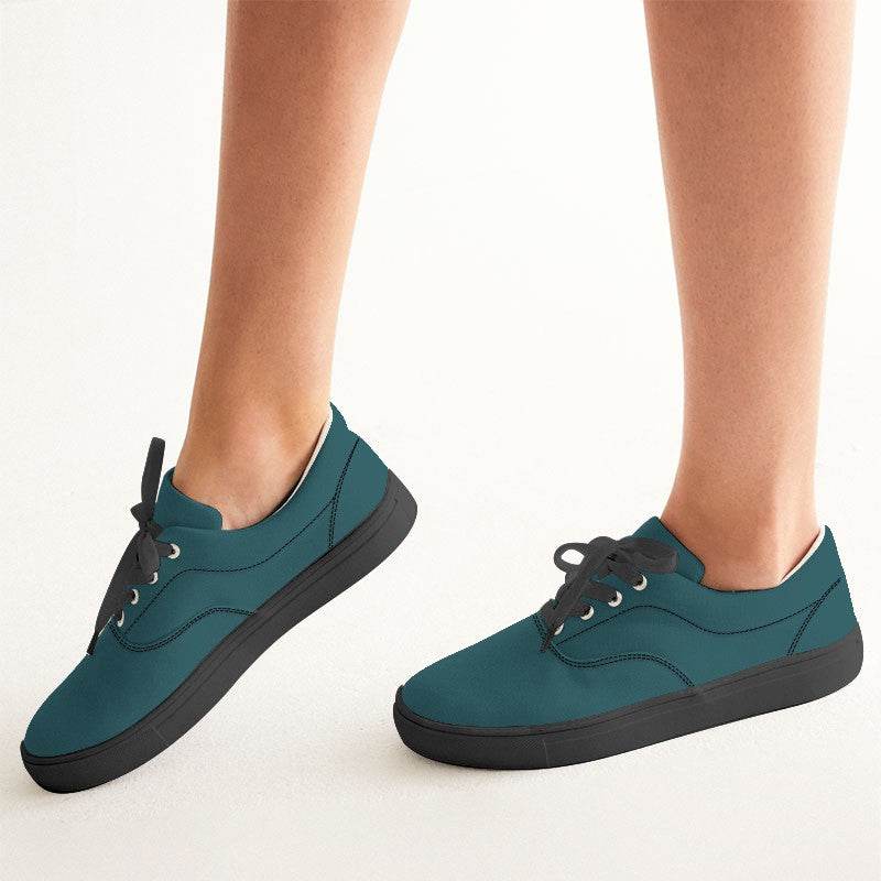Dark Turquoise Women's Canvas Sneakers (C-MU-DE) - Woman CloseUp