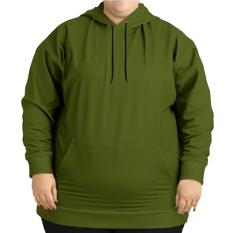 Dark Warm Green Hoodie (C25M0Y100K80) - Woman Front PLUS